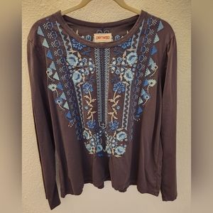 DRIFTWOOD Teresa Embroidered Top L